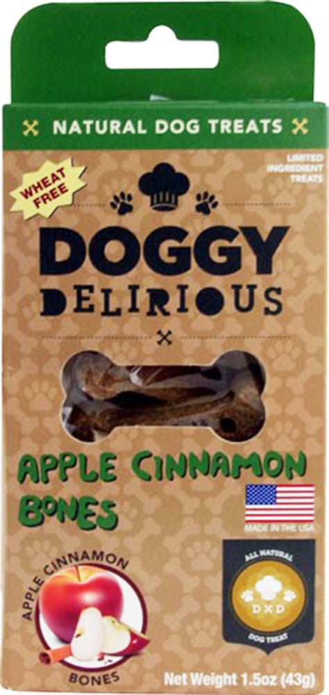 DOGGY DELIRIOUS: Natural Dog Treats Apple Cinnamon, 1.5 oz