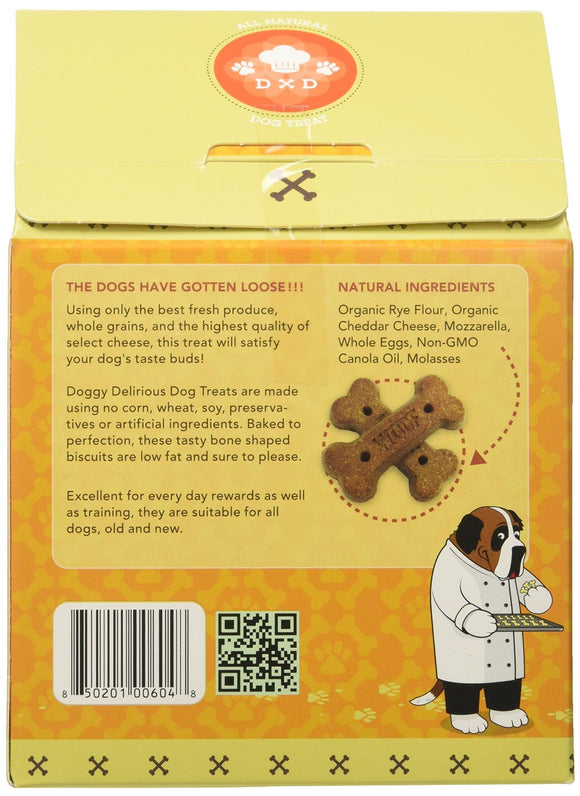 DOGGY DELIRIOUS: Natural Dog Treats Cheesy Bones, 16 oz