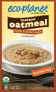 ECO PLANET: Organic Instant Oatmeal Maple & Brown Sugar 6 Packets (1.41 Oz Each), 8.46 oz