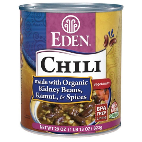 EDEN FOODS: Chili Kidney Beans, Kamut & Spices, 29 oz