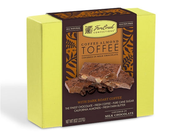 FERNCREEK: Coffee Almond Toffee Milk Chocolate, 8 oz