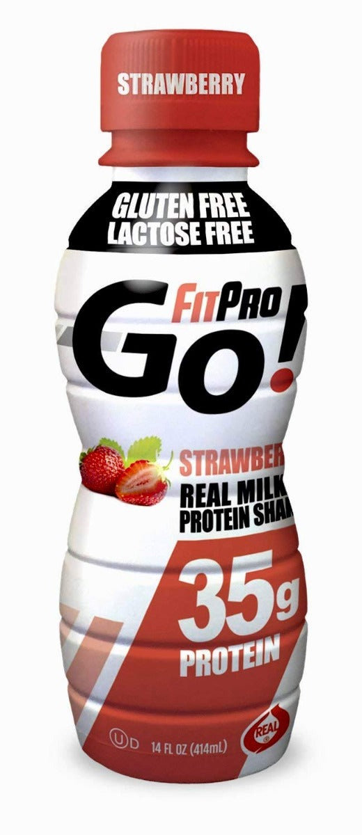 FITPRO GO: Real Milk Protein Shake Strawberry, 14 oz