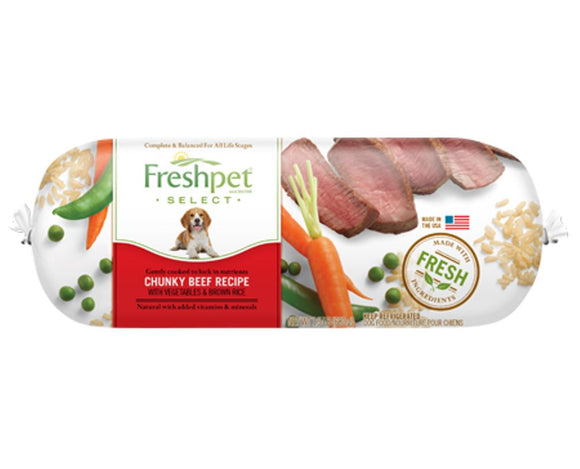 FRESHPET SELECT: Chunky Beef with Vegetables & Brown Rice Dog Food Recipe, 24 oz