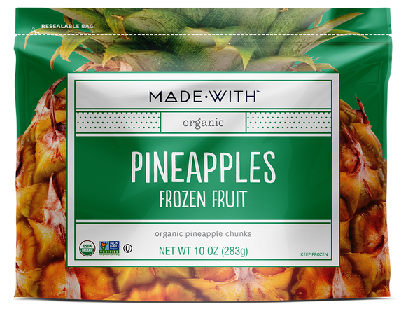 MADE WITH: Organic Pineapple Frozen Fruit, 10 oz