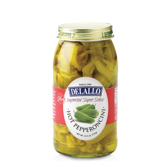 DELALLO: Hot Pepperoncini, 25.5 oz