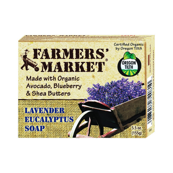 FARMER'S MARKET: Natural Bar Soap Lavender Eucalyptus, 5.5 oz