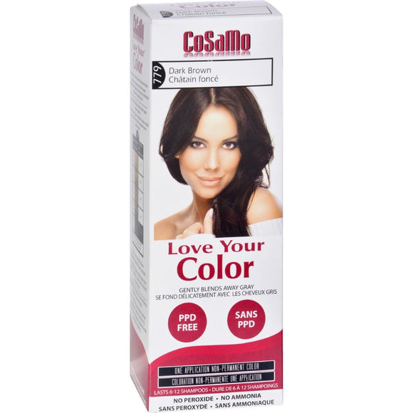 COSAMO: Love Your Color Non-Permanent Hair Color 779 Dark Brown, 3 oz