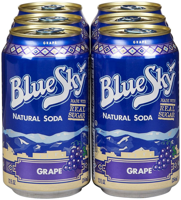 BLUE SKY: Natural Soda Grape 6 ct, 72 oz