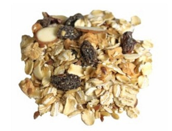 FIONA'S NATURAL FOODS: Muesli Oatmeal Fruit Almond, 25 lb
