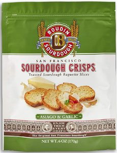 BOUDIN SOURDOUGH: Crisps Asiago Garlic, 6 oz