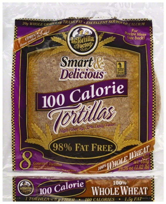 LA TORTILLA FACTORY: 100 Calorie Wheat Tortilla Fat Free, 16.36 oz