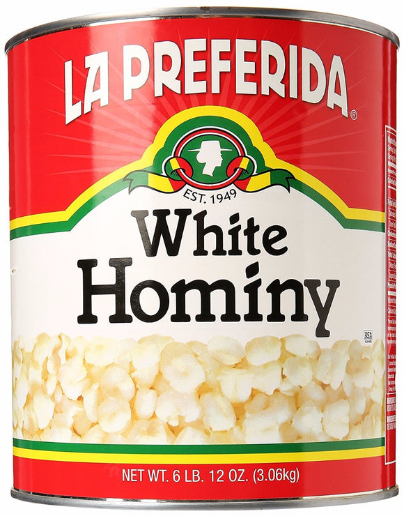 LA PREFERIDA:  White Hominy, 108 oz
