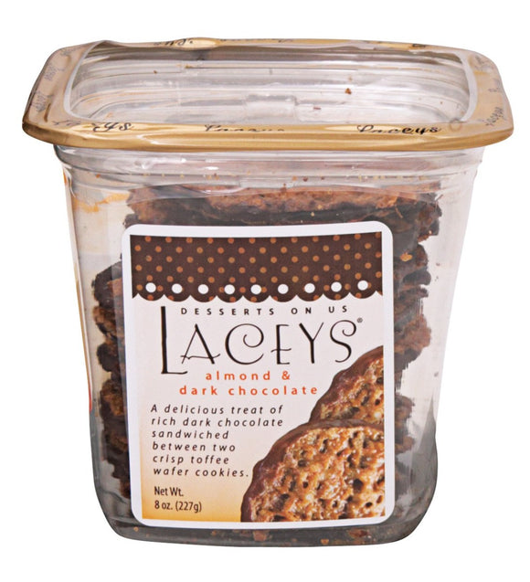 LACEYS: Almond & Dark Chocolate Sandwiched Wafer Cookies, 8 oz