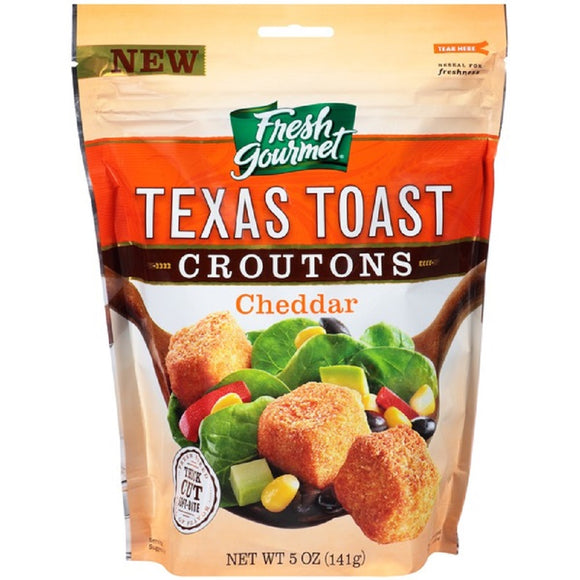 FRESHGOURMET: Texas Toast Croutons Cheddar, 5 oz