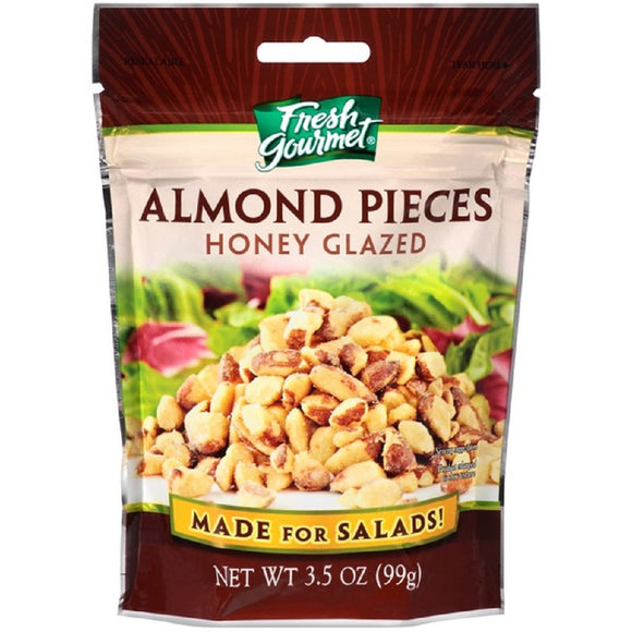 FRESHGOURMET: Almond Pieces Honey Glazed, 3.5 Oz