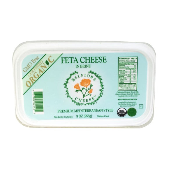 BELFIORE: Organic Feta Cheese in Brine, 9 oz