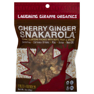 LAUGHING GIRAFFE: Organics Cherry Ginger Snakarola, 3 oz