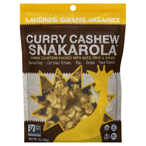 LAUGHING GIRAFFE: Organics Curry Cashew Snakarola, 3 oz