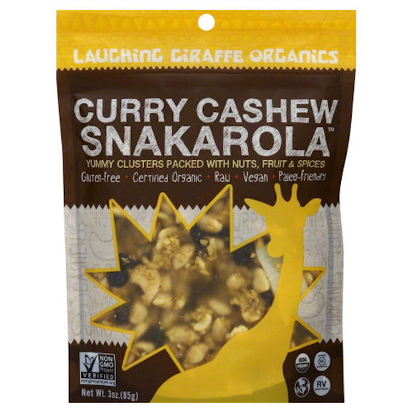 LAUGHING GIRAFFE: Organics Curry Cashew Snakarola, 3 oz