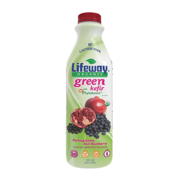 LIFEWAY: Kefir Cultured Milk Smoothie Pomegranate Acai Blueberry, 32 oz