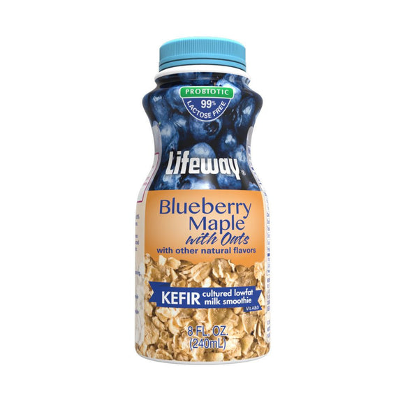 LIFEWAY: Kefir Blueberry Maple Kefir with Oats, 8 oz