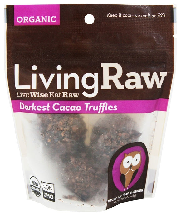 LIVING RAW: Organic Truffles Darkest Cacao, 1.64 oz