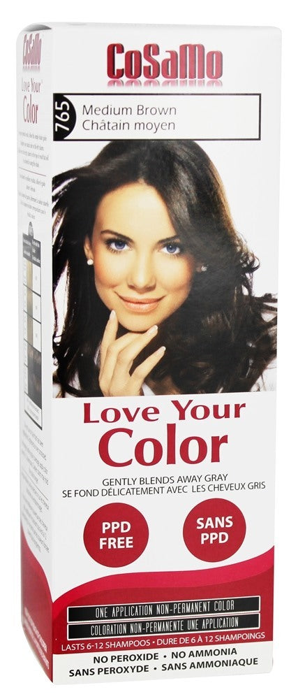 LOVE YOUR COLOR: Non-Permanent Hair Color #765 Medium Brown, 3 oz