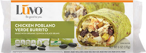 LUVO: Chicken Poblano Verde Burrito With Organic Quinoa & Black Beans, 6 oz