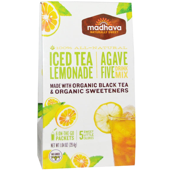 MADHAVA: Agave Five Drink Mix Iced Tea Lemonade 6 Packets, 1.04 oz