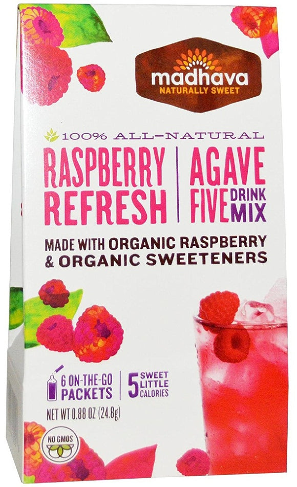 MADHAVA: Agave Five Drink Mix Raspberry Refresh, 0.88 oz