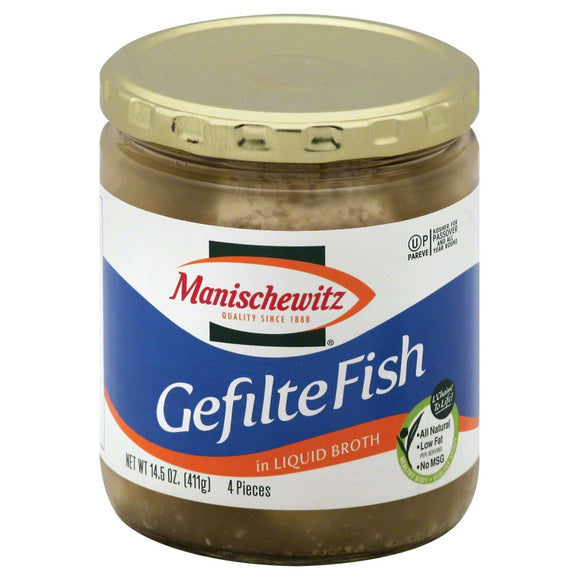 MANISCHEWITZ: Gefilte Fish in Liquid Broth, 14.5 Oz