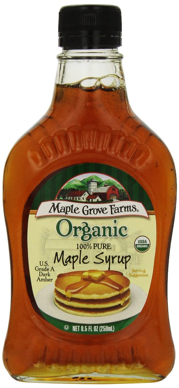 MAPLE GROVE FARMS: Organic Maple Syrup Dark Amber, 8.5 Oz