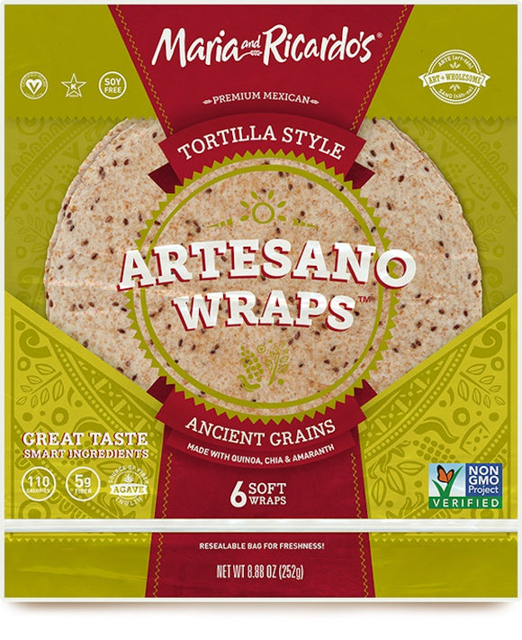 MARIA AND RICARDO'S: Artesano Wraps Ancient Grains, 8.88 Oz