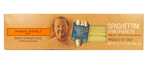 MARIO BATALI: Thin Spaghetti Pasta 100% Durum Wheat Semolina, 16 Oz