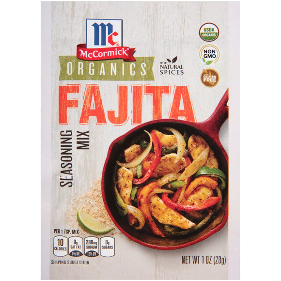 MC CORMICK: Organic Fajita Seasoning Mix, 1 oz