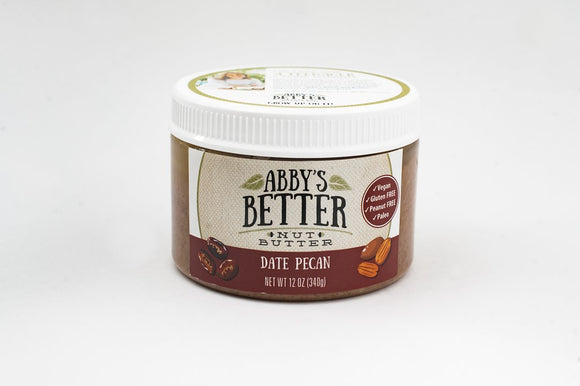 ABBY'S BETTER NUT BUTTER: Date Pecan, 12 oz