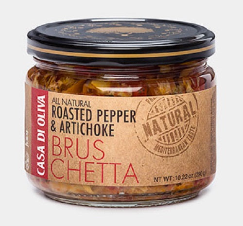 CASA DI OLIVA: Roasted Pepper & Artichoke Bruschetta, 10.22 oz
