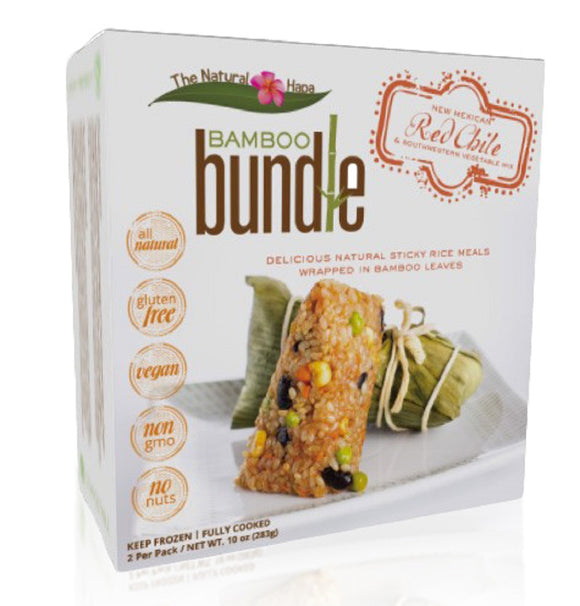 BAMBOO BUNDLE: Vegetable Red Chile with Brown Sticky Rice, 10 oz