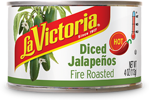 LA VICTORIA: Diced Jalapenos Fire Roasted Hot, 4 oz