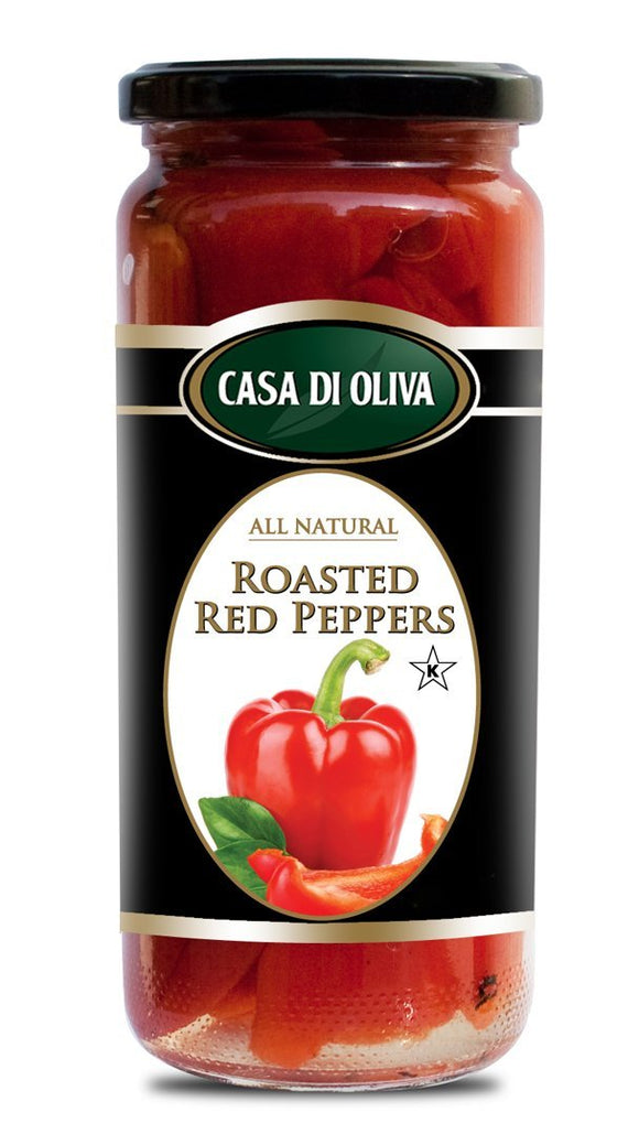 CASA DI OLIVA: Roasted Red Peppers, 17 oz