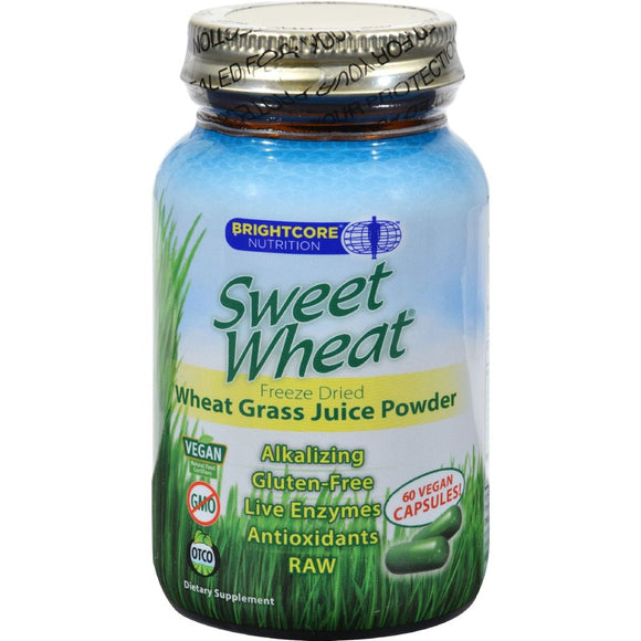 BRIGHTCORE: Wheat Grass Juice Powder Om, 60 vcap