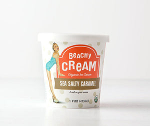 BEACHY CREAM: Sea Salty Caramel Ice Cream, 1 Pint