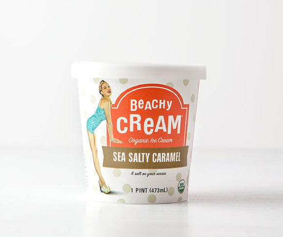 BEACHY CREAM: Sea Salty Caramel Ice Cream, 1 Pint