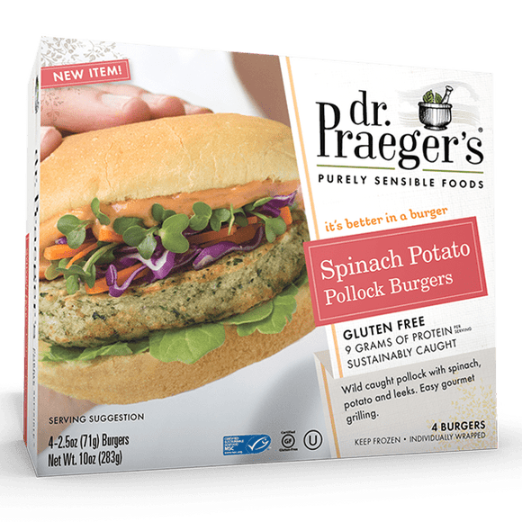DR PRAEGER: Spinach Potato Pollock Burger, 10 oz