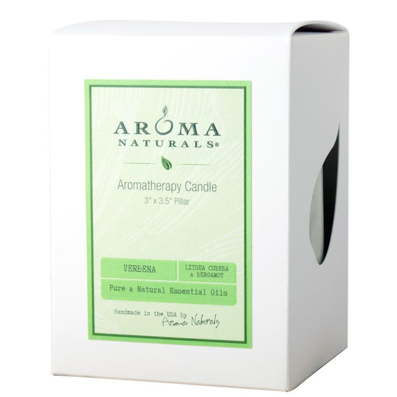 AROMA NATURALS: Litsea Cubeba & Bergamot 3in x 3.5in Verbena Candle, 1 ea