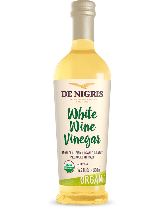 DE NIGRIS: Vinegar Wine White Organic, 16.9 fo