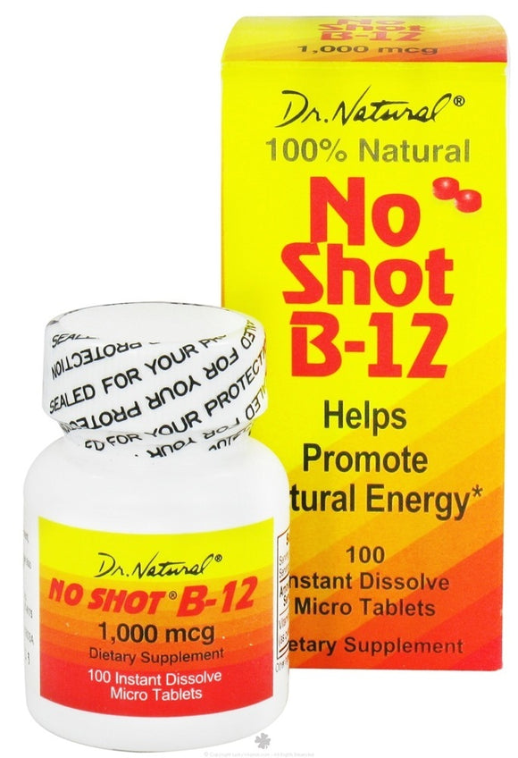 DR. NATURAL: No Shot B-12 1000 mcg, 100 Micro Tablets